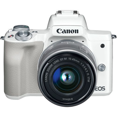 Canon EOS M50 Mirrorless Digital Camera with 15-45mm Lens (White)