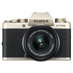 Fujifilm X-T100 Mirrorless Digital Camera with 15-45mm Lens (Champagne Gold)