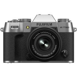 FUJIFILM X-T50 Mirrorless Camera with 15-45mm f/3.5-5.6 Lens (Silver)