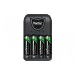 Vivitar BC-172 Vpower Compact Battery Charger with 4AAA NiMH Batteries